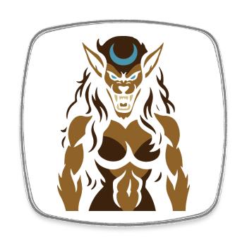 Moonlight Demon Warrior - Square fridge magnet - white - Front