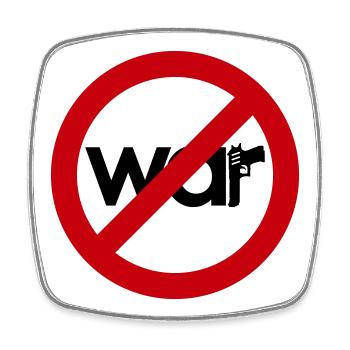 Stop War – Für Frieden & Freiheit - Viereckiger Kühlschrankmagnet - Weiß - Vorne