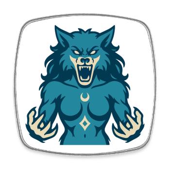 Conception de puissance Moonwolf - Magnet carré - blanc - Devant