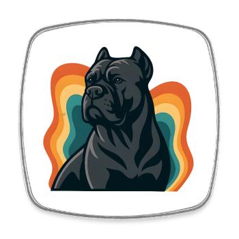 Cane corso Chien en anneaux rétro - Magnet carré - blanc - Devant