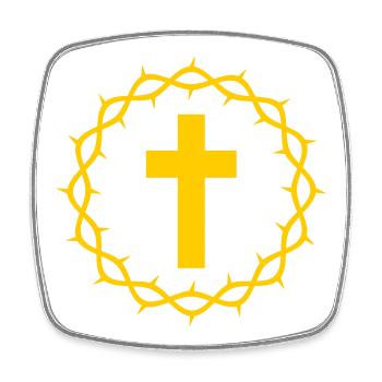 Cross and crown of thorns - Square fridge magnet - white - Front