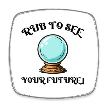 Crystal ball - Square fridge magnet - white - Front