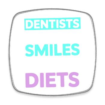 Dentist Practice Oral Health Design  - Square fridge magnet - white - Front