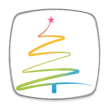 Rainbow Spiral Christmas Tree - Square fridge magnet - white - Front