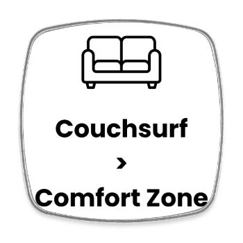 Couchsurf > Comfort Zone – Travel Shirt - Square fridge magnet - white - Front