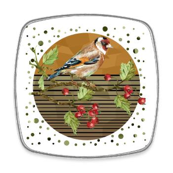 Colorful bird - Square fridge magnet - white - Front