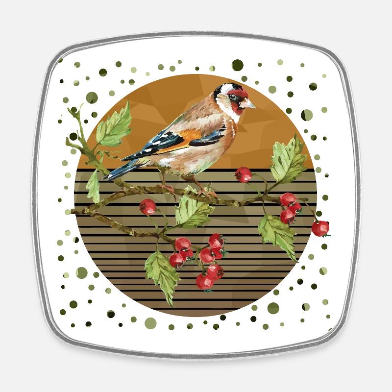 Oiseau coloré - Magnet carré - blanc