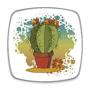 Flowers - Square fridge magnet - white - Front