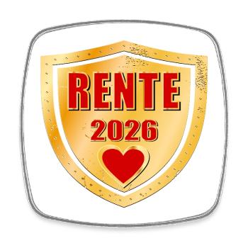 Rente 2026 Rentnerin Kollegin - Viereckiger Kühlschrankmagnet - Weiß - Vorne