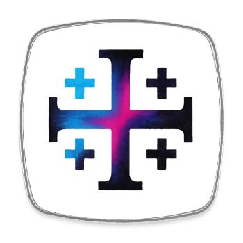 Cairo's Cross (Jerusalem Cross) – Midnight - Square fridge magnet - white - Front