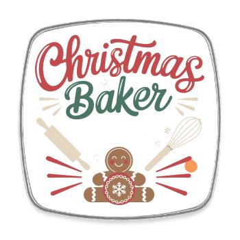 Boulanger de Noël Crew Weihnachtsbäcker Team - Magnet carré - blanc - Devant