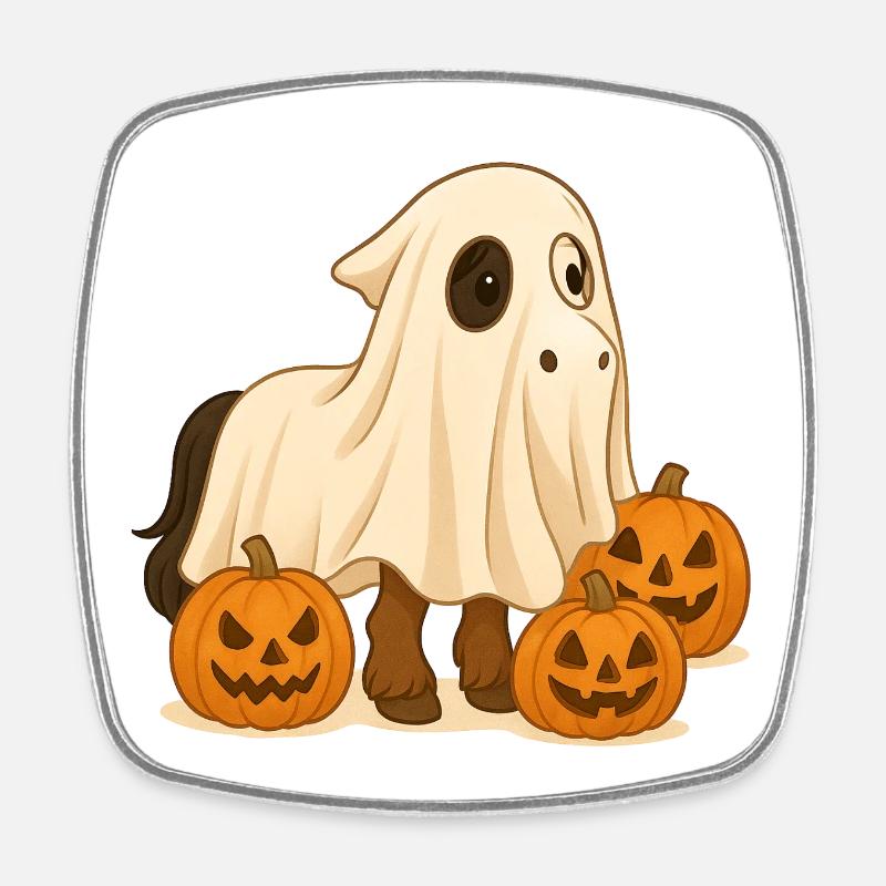 Halloween Pony - Viereckiger Kühlschrankmagnet - Weiß