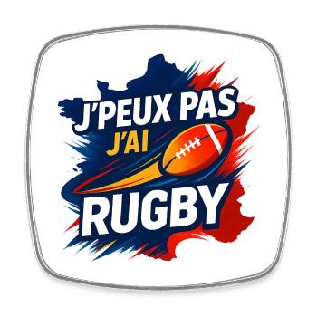J'ai Rugby – Phrases and Passion - Square fridge magnet - white - Front