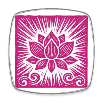 YOGA LOTUS - Magnet carré - blanc - Devant
