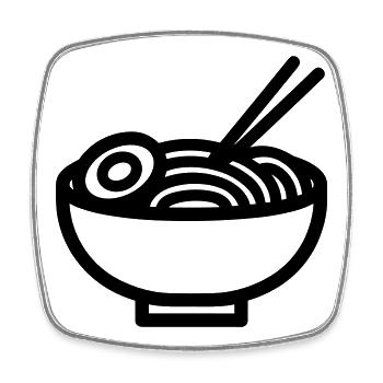 Ramen - Viereckiger Kühlschrankmagnet - Weiß - Vorne