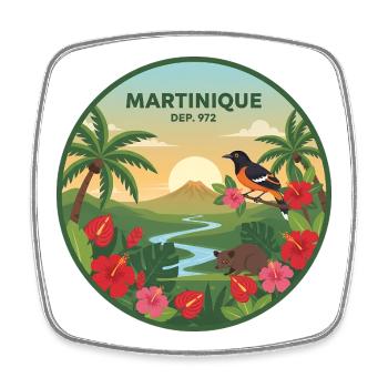 Martinique 972 - Viereckiger Kühlschrankmagnet - Weiß - Vorne