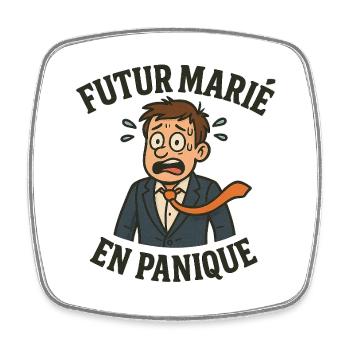 Futur marié en panique - Magnet carré - blanc - Devant