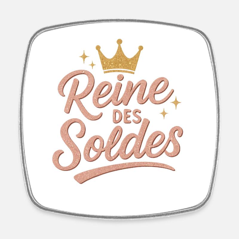Glam Glitter Sale Queen - Square fridge magnet - white