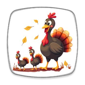 Thanksgiving Truthahn Baby - Viereckiger Kühlschrankmagnet - Weiß - Vorne