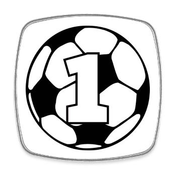 Numéro 1 football - 1e anniversaire  - Magnet carré - blanc - Devant