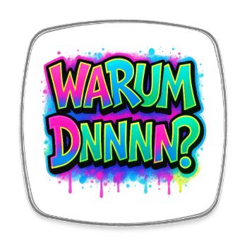 Warum DNNN? Neon Graffiti - Viereckiger Kühlschrankmagnet - Weiß - Vorne