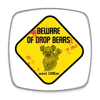Warnschild Drop Bears - Viereckiger Kühlschrankmagnet - Weiß - Vorne