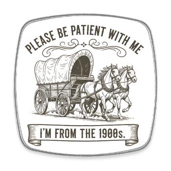 Please bear with me, I come from the - Square fridge magnet - white - Front