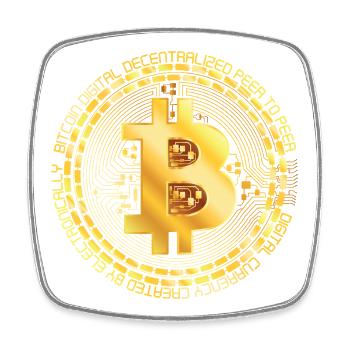 Bitcoin Gold Ring - Square fridge magnet - white - Front