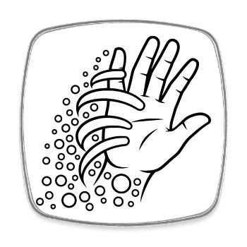Minimalist Hand Line Art - Square fridge magnet - white - Front