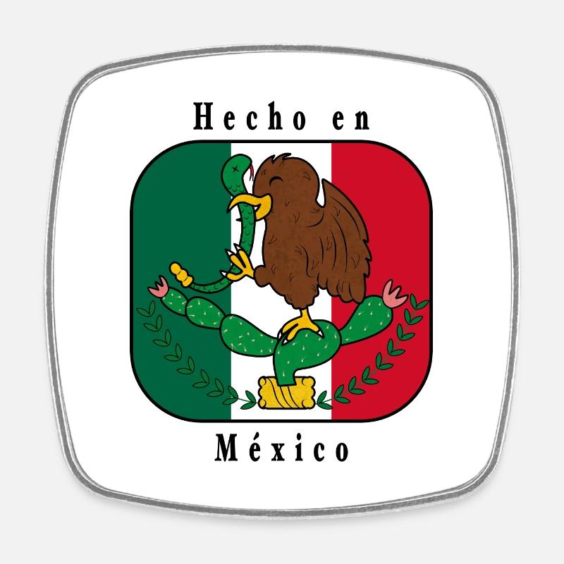 Hecho_en_México escudo - Viereckiger Kühlschrankmagnet - Weiß