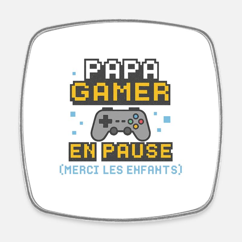 Papa Gamer en Pause - Magnet carré - blanc