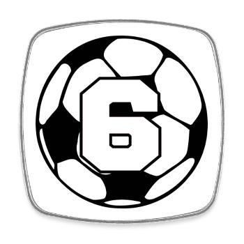 Issue 6 football - 6th anniversary - Square fridge magnet - white - Front