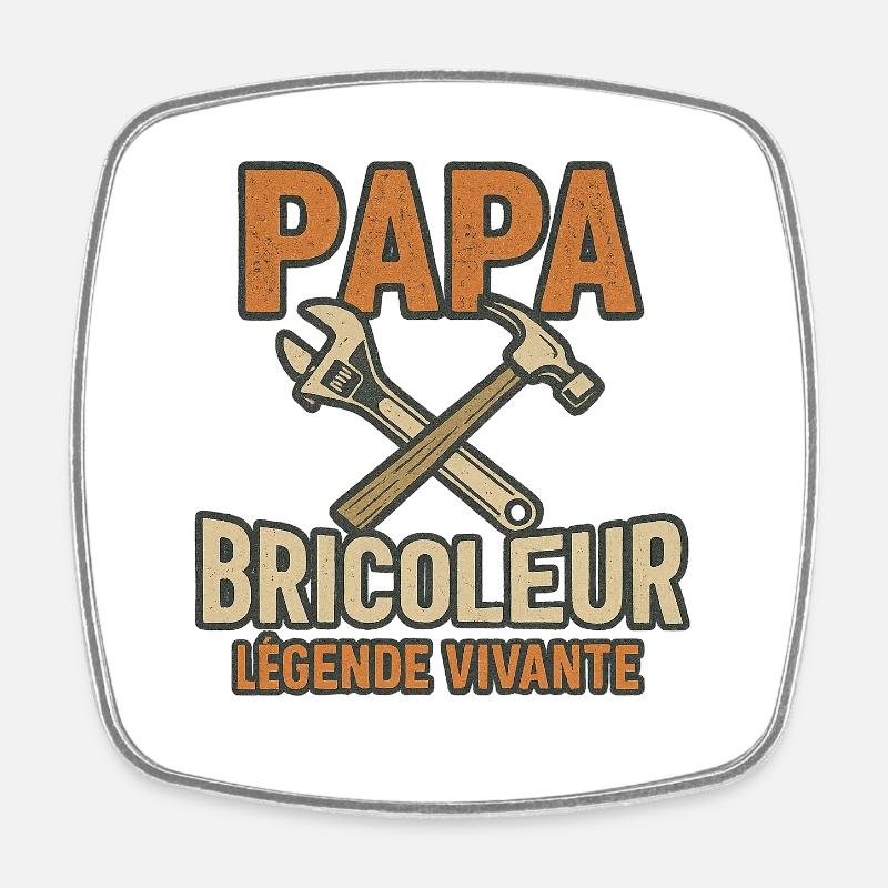 PAPA HANDWERKER LEBENDE LEGENDE - Viereckiger Kühlschrankmagnet - Weiß