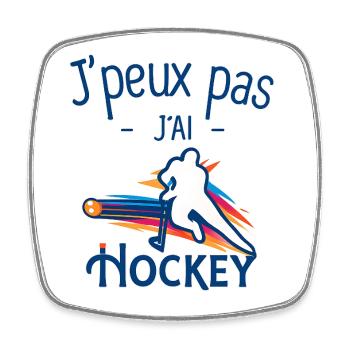 Ich kann nicht, ich kann Hockey haben - Viereckiger Kühlschrankmagnet - Weiß - Vorne