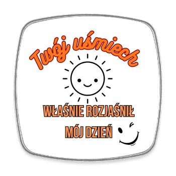 Smile, good motivation - Square fridge magnet - white - Front