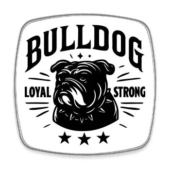 Bulldog Bully loyal Dog Dogge Chemise old english - Magnet carré - blanc - Devant
