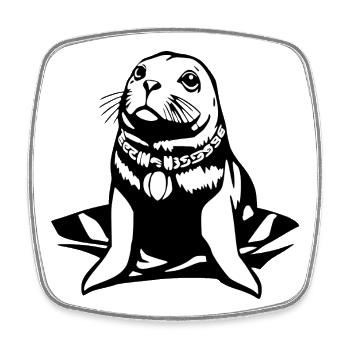 Seal Seal T-shirt Gift Northern Germany - Square fridge magnet - white - Front