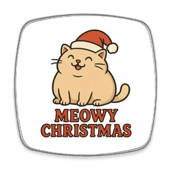 Meowy Christmas Katzen Fest - Viereckiger Kühlschrankmagnet - Weiß - Vorne