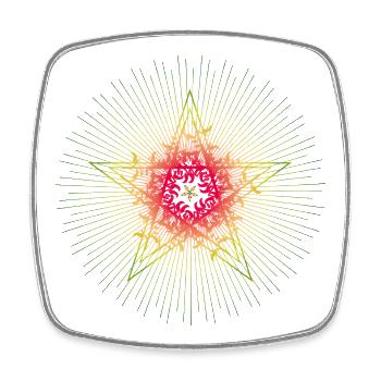 Poinsettia éclatant en look mandala - Magnet carré - blanc - Devant
