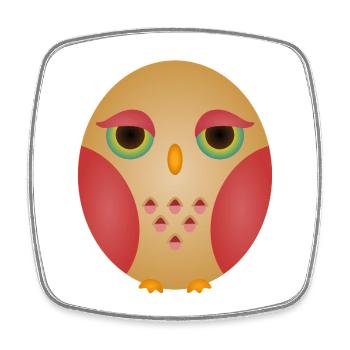 Visage de hibou dégradé dans des tons confortables - Magnet carré - blanc - Devant