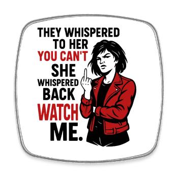 WATCH ME – Rebelle féministe - Magnet carré - blanc - Devant