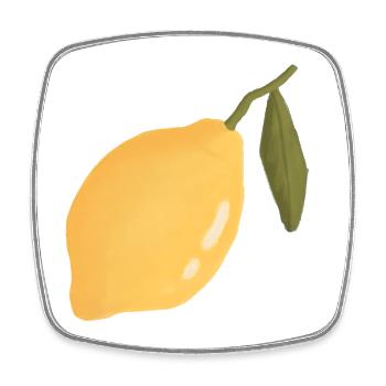 Lemon Watercolor Sketch - Square fridge magnet - white - Front