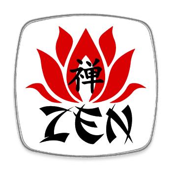 The word Zen in Chinese (black) - Square fridge magnet - white - Front