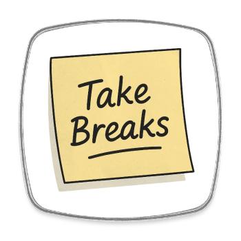 Take Breaks Sticky Note Reminder - Square fridge magnet - white - Front