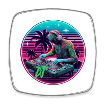 Disc jockey - Square fridge magnet - white - Front