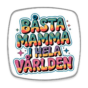 Beste Mama der ganzen Welt bunt - Viereckiger Kühlschrankmagnet - Weiß - Vorne