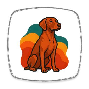 Vizsla Chien dans la palette rétro - Magnet carré - blanc - Devant