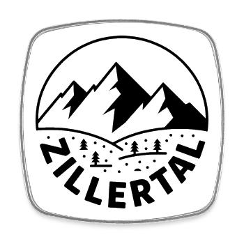 Zillertal - Souvenir Design - Magnet carré - blanc - Devant