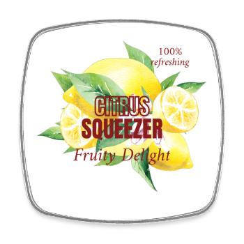 Presse-agrumes Fruitily Delight - Magnet carré - blanc - Devant