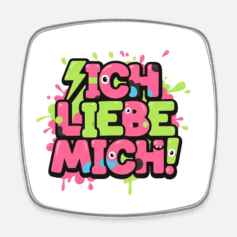 Ich Liebe Mich Graffiti Design - Viereckiger Kühlschrankmagnet - Weiß